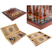 Шахматы, шашки, нарды “Цветы“ (50 x 25 x 5 см) фото