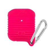 Чехол Case-Mate AirPods Water Resistant Bright Pink w/ Silver Carabiner фото