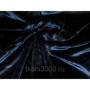 Мех искусственный мутон темно - синий фотография