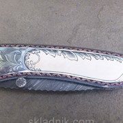 Авторский складной нож из дамасской стали “Перл“ фотография