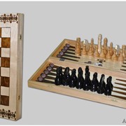 Шахматы-шашки-нарды (выжиг. 550х275х60) фото