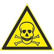 Знак безопасности Опасно. Ядовитые вещества (Металл) (W 03) 200x200 фото