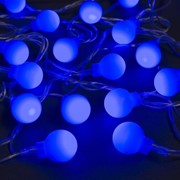 Гирлянда 'Нить' 5 м с насадками 'Шарики синие', IP20, прозрачная нить, 30 LED, свечение синее, 8 режимов, 220 фотография