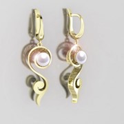 Серьги ERG010073 Сыр?а (Алтын 585) Жемчуг фото