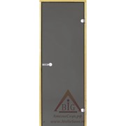 Дверь для сауны Harvia 7х19 (стеклянная, серая, коробка осина), D71902H фотография