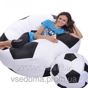 Кресло-мяч 130 см из кожзаа Зевс черно-белое, кресло-мешок мяч
