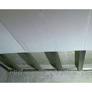 Монтаж гипсокартона на потолок с изготовлением каркаса из металлического профиля