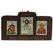 Икона триптих “богородица всепрощающая, иисус христос, николай угодник“ 13*22см“ (660214) фото