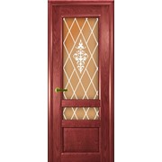 Дверь Валентия-2 Красное дерево остекление Бронза, Сандра