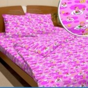 Ткань постельная Бязь 100 гр/м2 150 см Набивная Пупсик розовый/S397 TDT