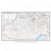 Карта областная Карагандинская, масштаб 1:1 000 000, 680*1110 мм, не ламинированная фото