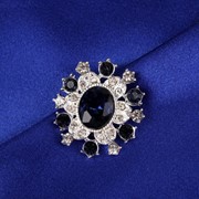 Пуговица декоративная, 22 x 20 мм, цвет синий фото