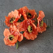 Букет оранжевых цветов из ткани 4352