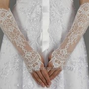 Перчатки свадебные №227, айвори (средней длины) фото