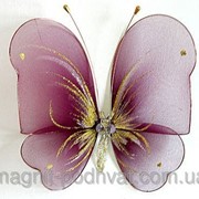 Бабочка декоративная для штор и тюлей большая бордовая фото