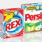 Упаковка порошков «REX», «Persil» фотография