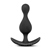 Чёрная фигурная анальная пробка Luxe Explore - 11,4 см. фото