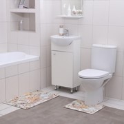 Набор ковриков для ванны и туалета Доляна «Ракушки», 2 шт: 40×45, 45×75 см фото