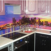 Кухонный фартук из стекла (Скинали) с изображением ночного города фото