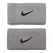 Hапульсники теннисные Nike Swoosh Wristbands Double Wide (2 шт.) Grey/Black