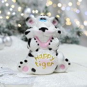 Копилка “Тигр счастливый“, белый, керамика фото