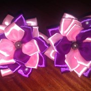Резинки пара розо фиолетовые канзаши фото