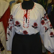 Вышиванка: Блуза украинская, " Розы- геометрия"