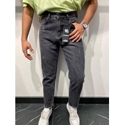 Мужские прямые джинсы серые с потертостями фото
