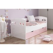 Кровать Элвина, 1634х834х850, Белый МДФ / МДФ розовый фото