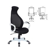 Компьютерное кресло Brabix Premium “Genesis EX-517“, пластик белый, ткань/экокожа/сетка черная фото