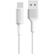 Кабель USB*2.0 Cm-Am Borofone BX1 White, черный - 1 метр