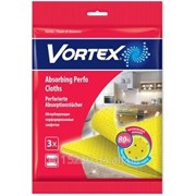 Салфетки для уборки Vortex Абсорбирующие перфорированные 3 шт 38х36 см фотография