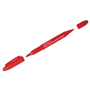 Маркер перманентный двухсторонний красный, пулевидный, 0,8-2,2мм, (Спейс) фотография