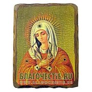 Мастерская состаренной иконы Умиление Богородица, икона под старину Высота иконы 24 см фотография
