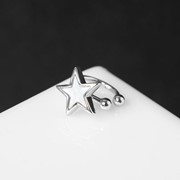 Серьга Каффа 'Звезда' пятиконечная, цвет серый в серебре фотография