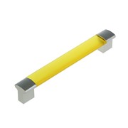 Ручка скоба PLASTIC 006, пластиковая, м/о 128 мм, желтая фото