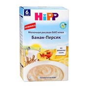 Хипп каша рисовая с бананом и персиком молочная {с 6 мес} био 250г фото