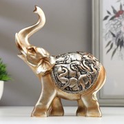 Сувенир полистоун “Слон с барельефом на попоне - стадо слонов“ 18х4,7х14,5 см фото