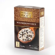 Rice wild&brown (Рис Дикий + Натуральный) порционный, упаковка 5*80 г/ ТМ World's rice фото