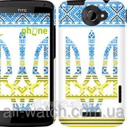 Чехол на HTC One X+ Герб - вышиванка желто-голубая “1197c-69“ фотография