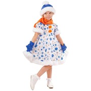 Карнавальный костюм для детей Пуговка Снеговик Снежана детский, 28 (110 см) фото