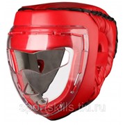 Шлем боксёрский с защитной маской INDIGO PU PS-832 S Красный фото