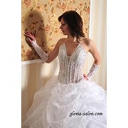 Свадебное платье с прозрачным корсетом. фото