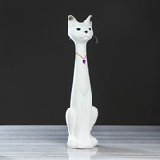 Копилка “Кот Мурзик“, покрытие флок, белая, 45 см фото