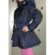 Демисезонное пальто для девочки - Borelli,темно - синего цвета. фото