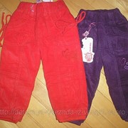 Вельветовые брюки на девочек на флисовой подкладке 1-5 рр. фотография