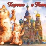 Сувенирная продукция с символикой Санкт-Петербурга АКМ Магнит сувенирный 6*10см Хорошо в Питере! Котик с фото