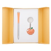 Набор подарочный Langres Apple: ручка шариковая + брелок, оранжевый LS.122024-11
