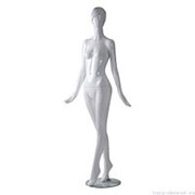 Манекен женский, абстрактный, для одеждый в полный рост, цвет белый глянец, стоячий прямо. MD-E 01W фотография