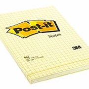 Блокнот клейкий в клетку Post-it , 102х152 мм, канареечный желтый, 100 л фото